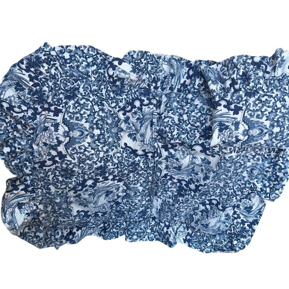 Ralph Lauren Porcelain blue white DUVET 2 Ruffle Queen Sham pillow covers set 3 - Picture 2 of 10